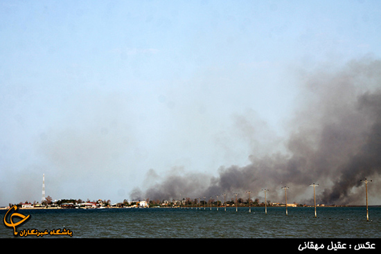 آتش سوزی در تنهاترین جزیره ایرانی خزر 1