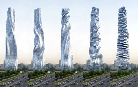 نمای ساختمان مدرن عکس های جالب و زیبا برج دینامیک دبی اخبار ساختمان اخبار جالب