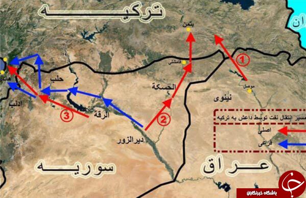 مسیرهای ترانزیت نفت داعش + نقشه و جزییات