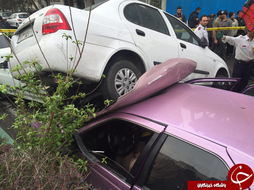 تصادف عجیب در خیابان شهید مدنی! + تصاویر