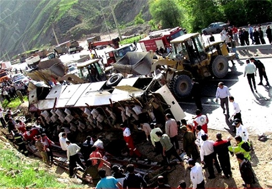 آمار کشته شدگان سانحه اتوبوس در 