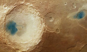 تالابهایی خیال انگیز مملو از آب در سیاره مریخ + تصاویر