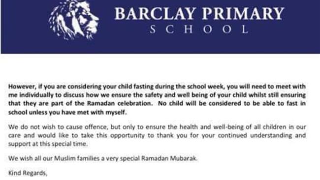چند مدرسه در لندن دانش آموزان مسلمان را از روزه‌داری منع کردند