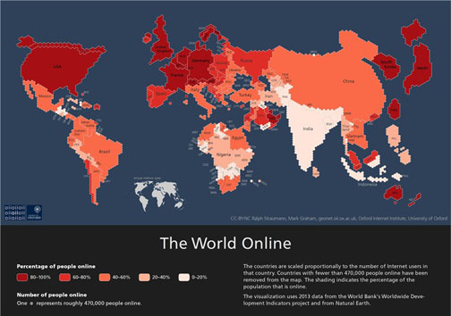 بیشترین کاربران اینترنت کجا هستند؟+نقشه