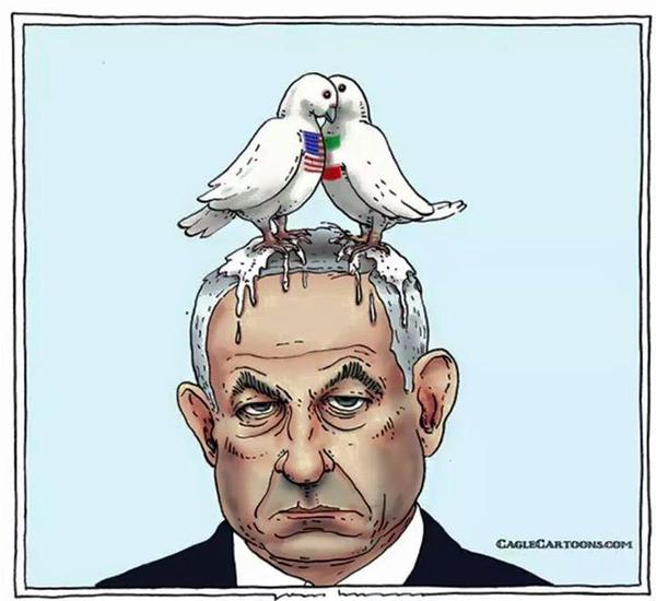 سفیر سوئیس در ایران با کاریکاتوری نتانیاهو را به تمسخر گرفت + تصویر