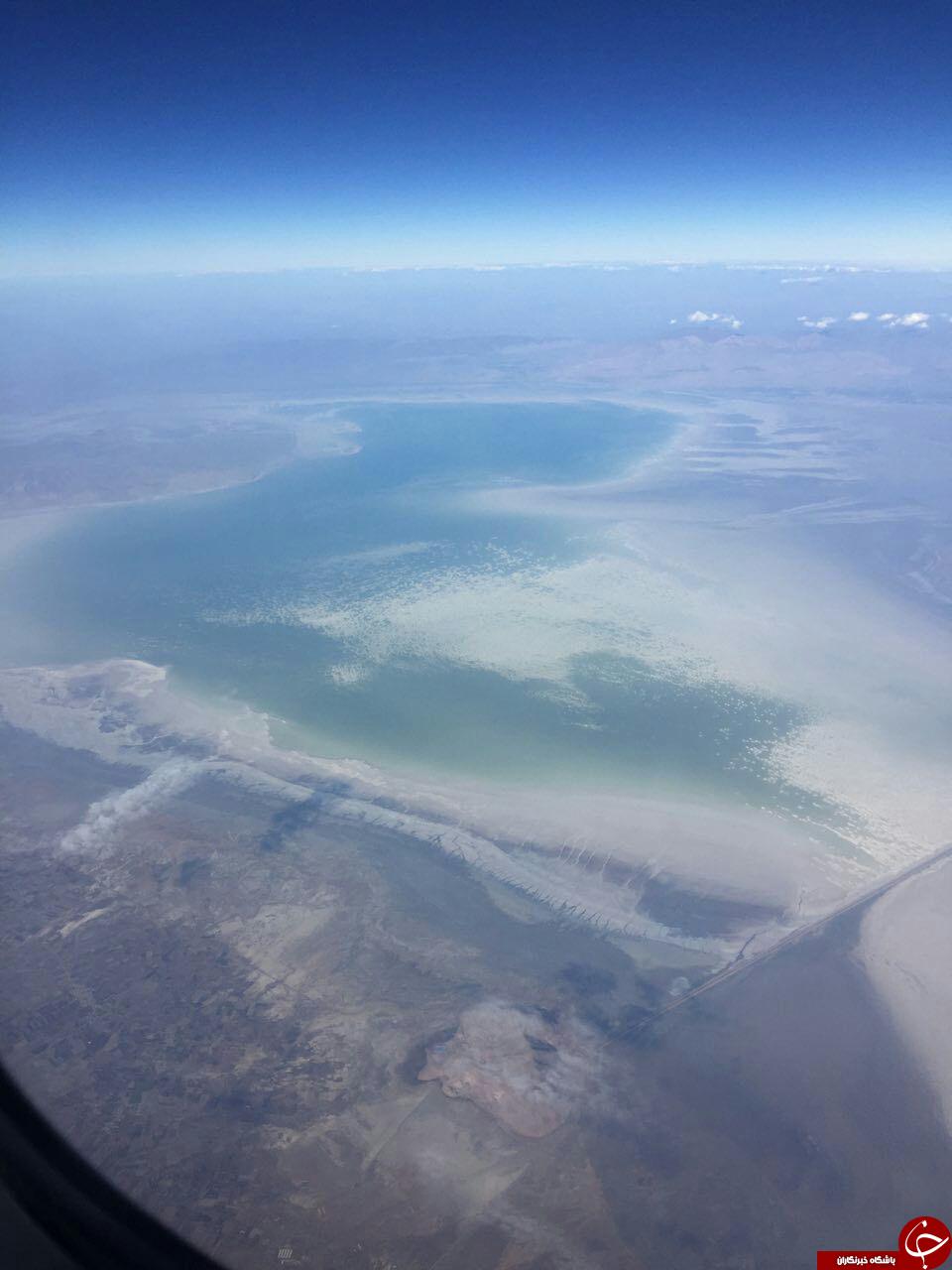 نمای هوایی از خشک شدن دریاچه ارومیه+عکس