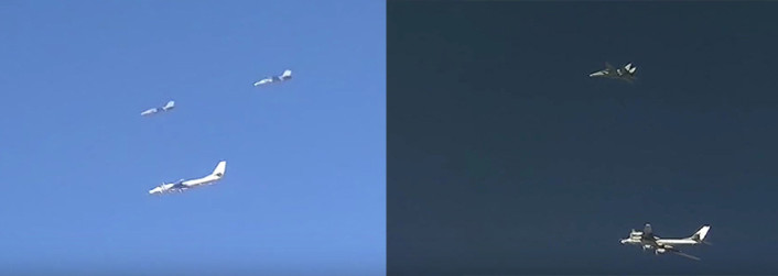اسکورت بمب افکن های روسیه با جنگنده اف 14 ایران