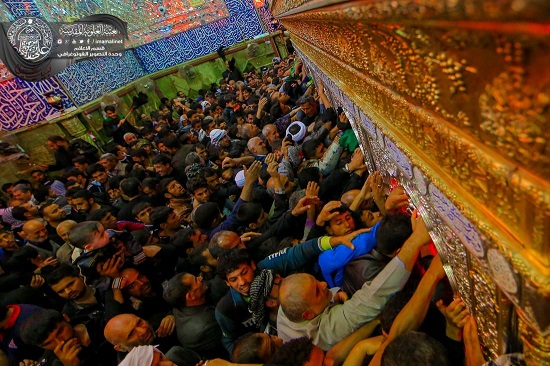 خیل عظیم زائران اربعین حسینی در بارگاه مطهر علوی + تصاویر