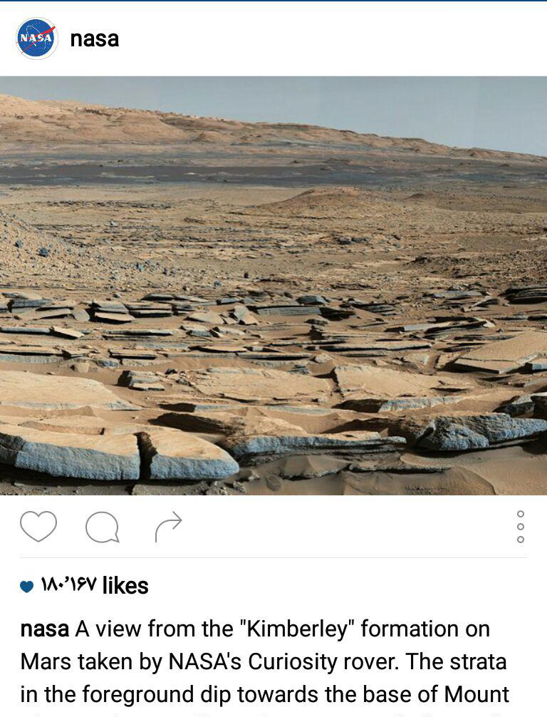 آب در دامنه کوه های مریخ! + عکس