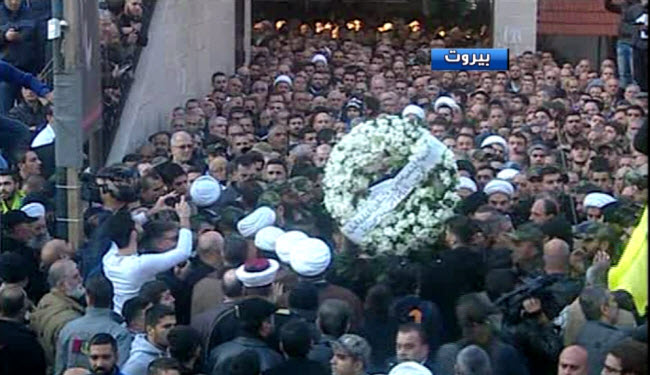 مراسم تشییع پیکر «سمیر قنطار» در بیروت برگزار شد