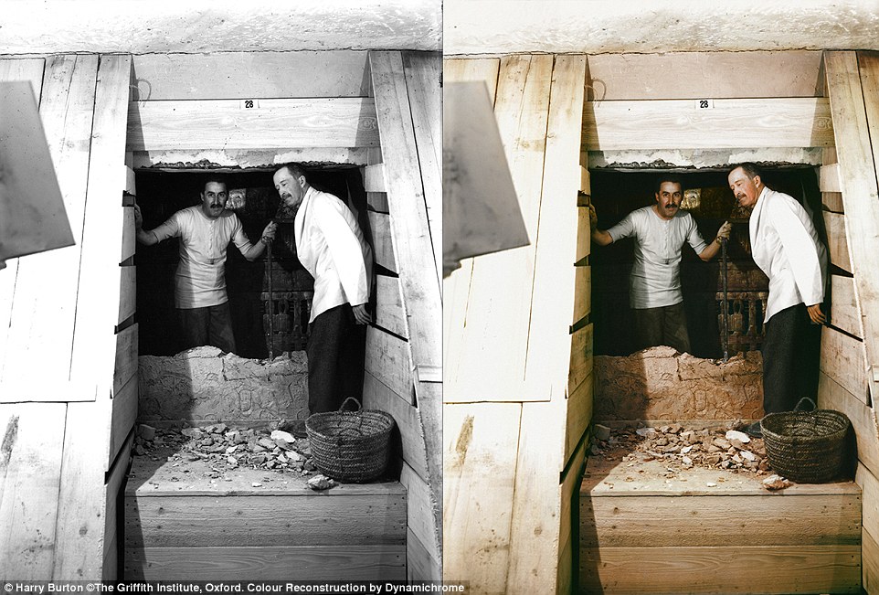 رنگی کردن عکس‌های سیاه و سفید کشف مقبره فرعون + تصاویر