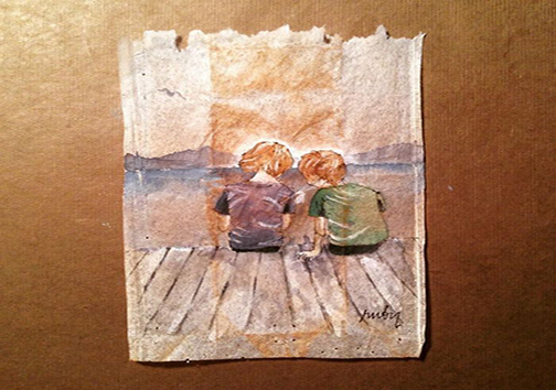 خاطراتی از جنس تصویر؛ کیسه‌های چای فوری که دفترچه نقاشی یک هنرمند شدند + تصاویر