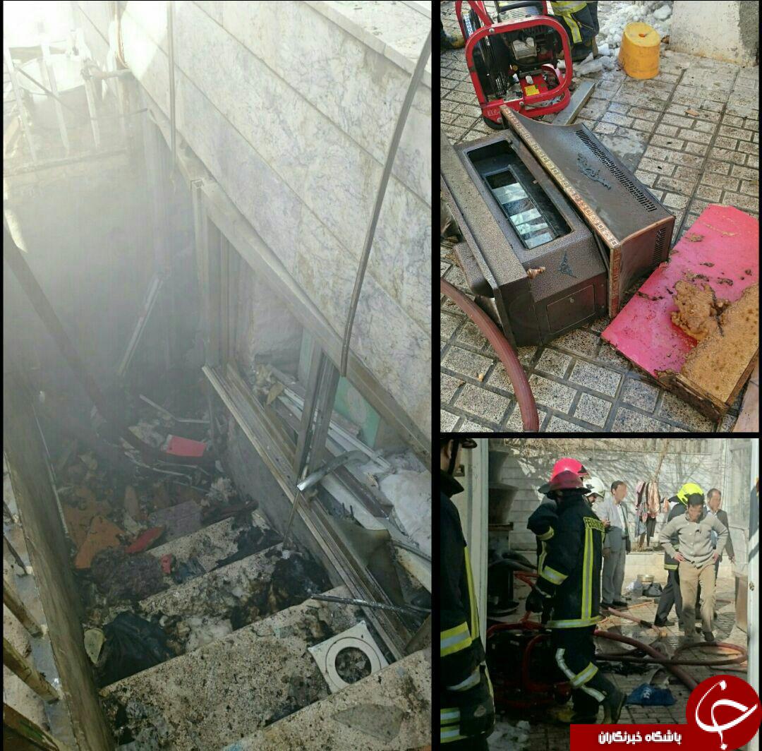 انفجار توام با آتش سوزی در یک واحد مسکونی