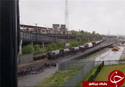 واژگونی قطار و نشت ماده‌ای مرموز در واشنگتن دی‌سی آمریکا + تصاویر