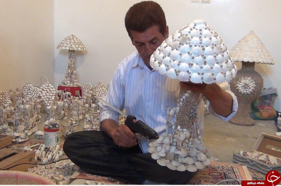 رزمنده‌ای که با هنر صدف کاری نام خلیج‌فارس را زنده کرد + تصاویر
