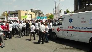 همراهی مرکز مدیریت حوادث و فوریت های پزشکی استان در راهپیمایی روز قدس