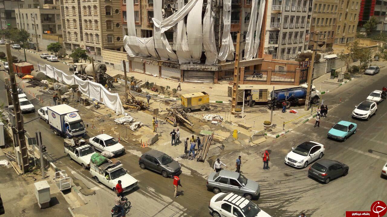 باز هم حادثه در شهران/ محل انفجار ریزش کرد +تصاویر