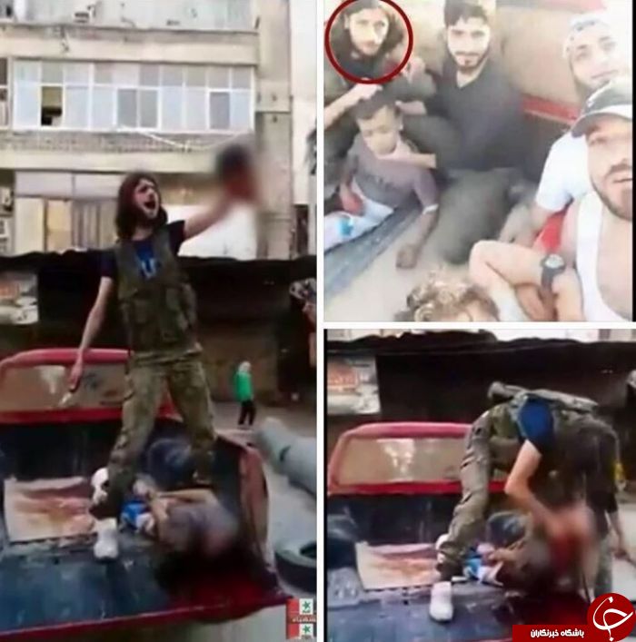 جنایت هولناک ارتش آزاد سوریه در سر بریدن یک کودک فلسطینی+تصاویر و فیلم