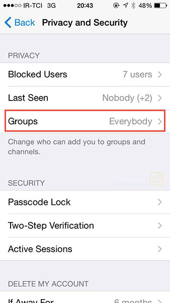 جلوگیری از دریافت پیام های تبلیغاتی در تلگرام