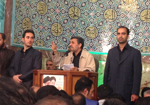روضه خوانی امروز احمدی نژاد در مسجد جامع نارمک + صوت و فیلم