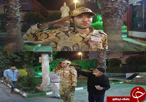 عکس/ ادای احترام جالب سرباز نجات یافته به دوستانش