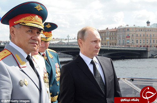 حضور ولادیمیر پوتین در رزمایش نیروی دریایی روسیه+ تصاویر