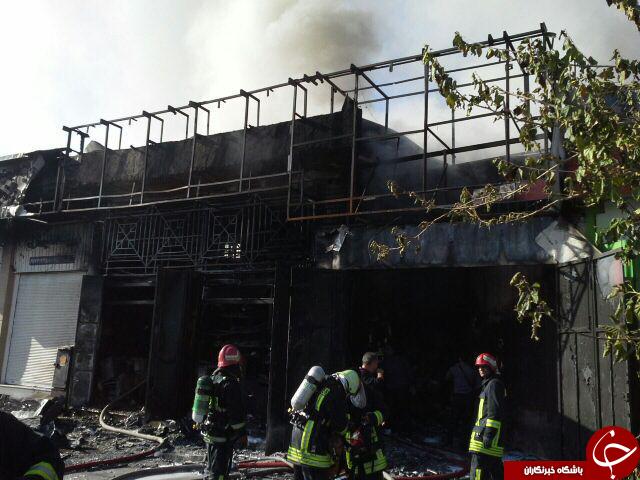 آتش‌سوزی انبار رنگ‌ در شیراز + تصاویر