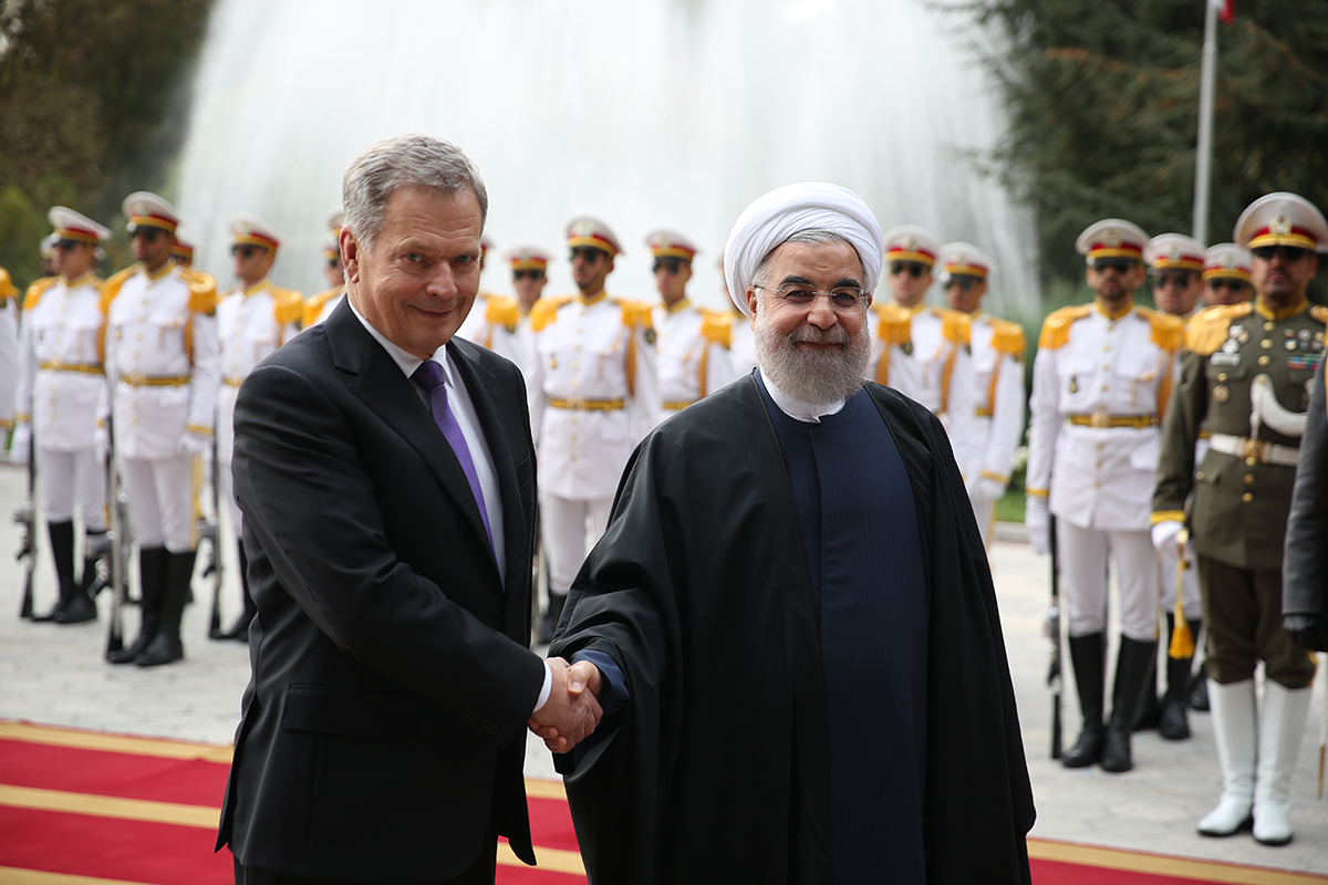 استقبال رسمی روحانی از رییس جمهوری فنلاند