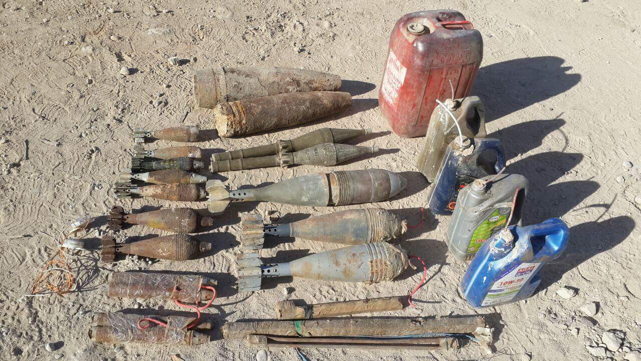 کشف انواع بمب و خمپاره تروریست‌ها در عملیات حومه بغداد/ مخزن بزرگ تسلیحاتی داعش در«الحویجه» منهدم شد+تصاویر