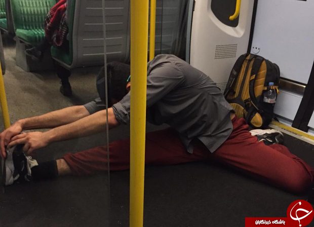 حرکات عجیب یک مرد در مترو+تصاویر