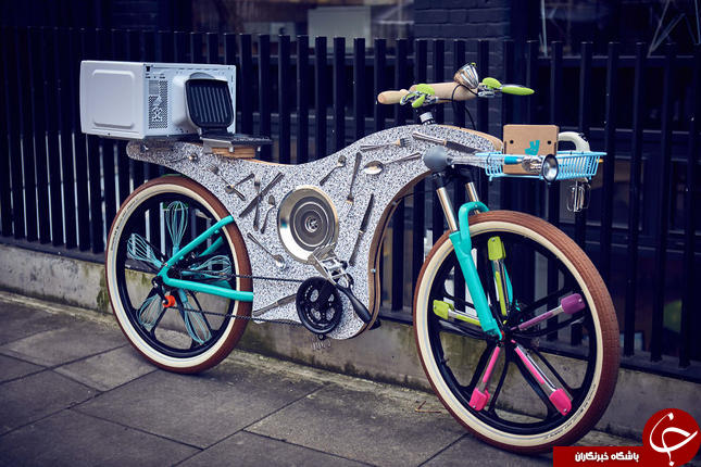 ابتکار جالب در ساخت دوچرخه با استفاده از وسایل آشپزخانه