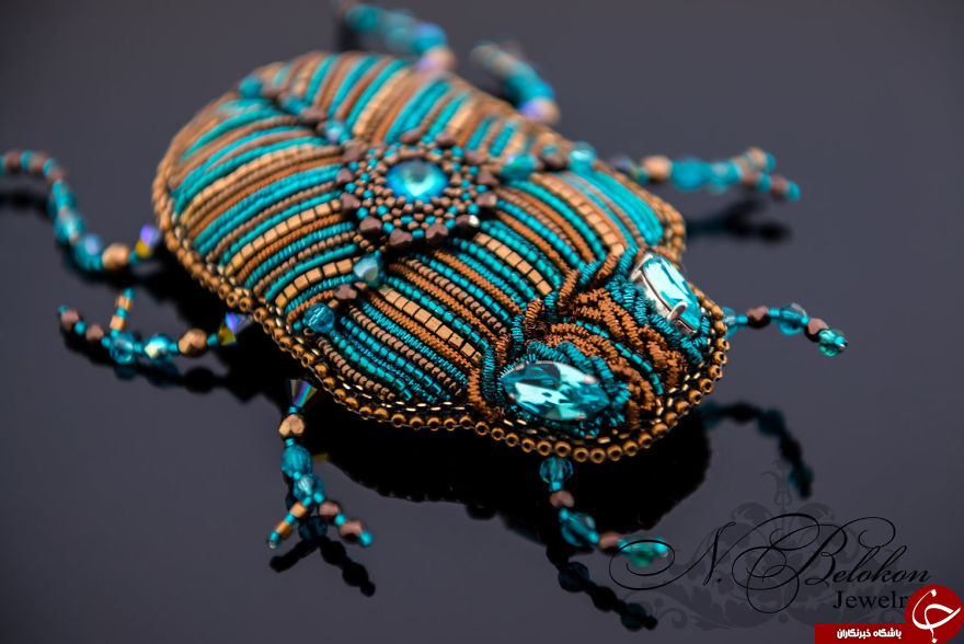 ساخت حشرات زیبا با استفاده از منجوق توسط هنرمند روس+تصاویر