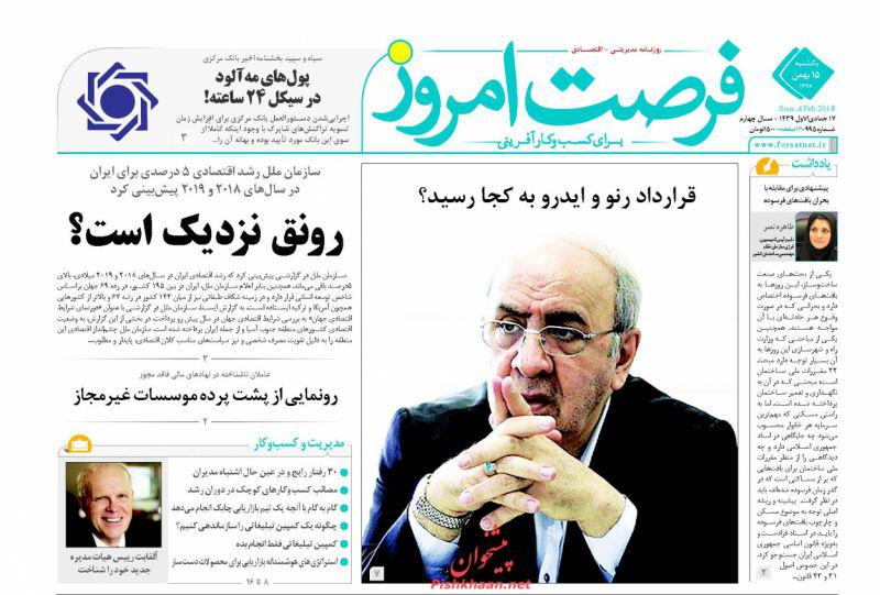 صفحه نخست روزنامه های اقتصادی 15 بهمن ماه