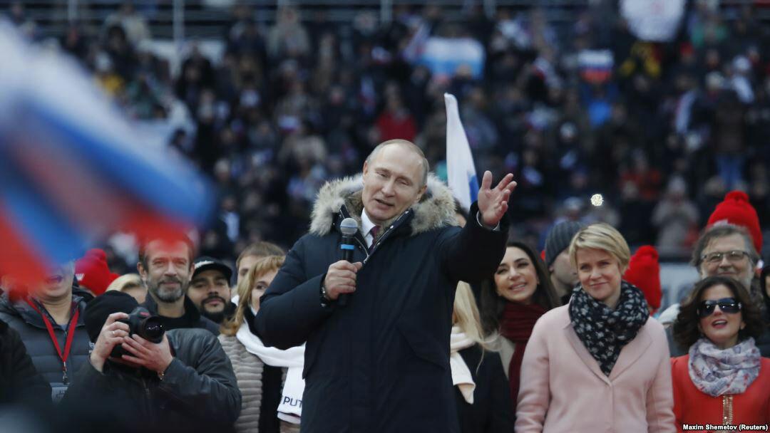 گردهمایی ۱۳۰ هزار نفری طرفداران پوتین در مسکو پیش از انتخابات روسیه