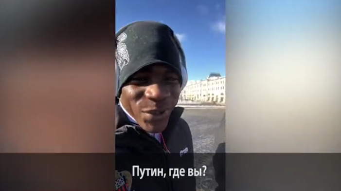 فوتبالیست جنجالی در خیابان های مسکو به دنبال پوتین می گشت