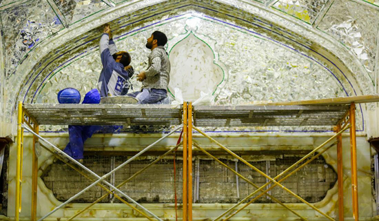 فعالیت بیش از 3 هزار کارگر و استادکار ایرانی برای بازسازی عتبات عالیات+ تصاویر