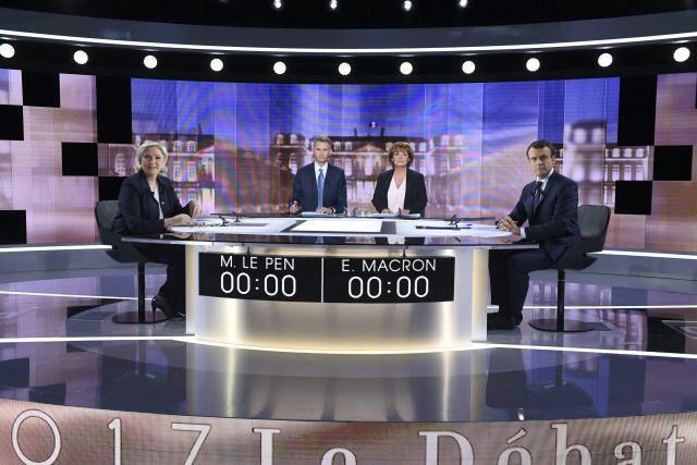 مناظره پر تنش دو نامزد انتخابات ریاست‌جمهوری فرانسه/ انگشت اتهام لوپن و مکرون به سوی یکدیگر