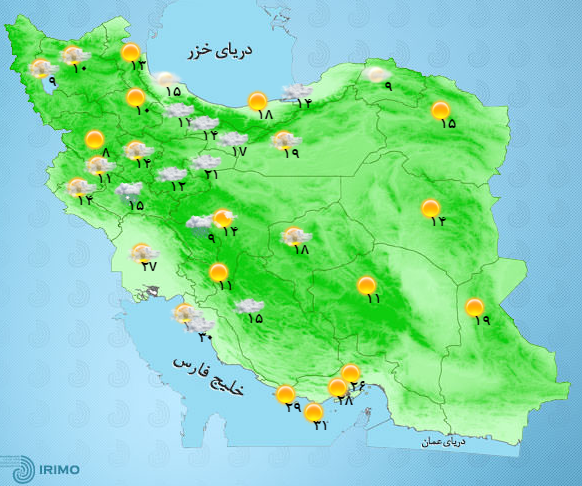 وضعیت آب و هوای 18 اردیبهشت/ رگبار و رعدوبرق در برخی مناطق کشور+جدول