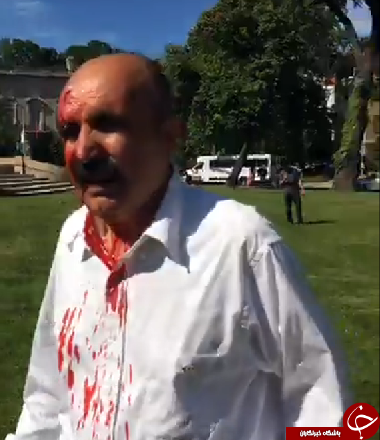 حمله شدید محافظان اردوغان به معترضان در واشنگتن+ عکس
