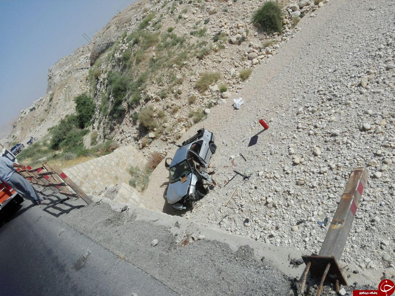 واژگونی هولناک پژو 405 در بوشهر + تصاویر