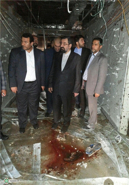 محسن رضایی از محل حادثه تروریستی در ساختمان مجلس بازدید کرد