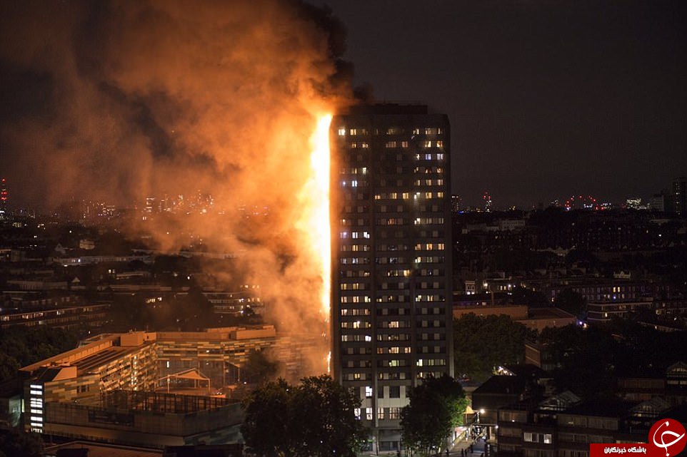 آتش‌سوزی در برجی مسلمان‌نشین در لندن+ تصاویر