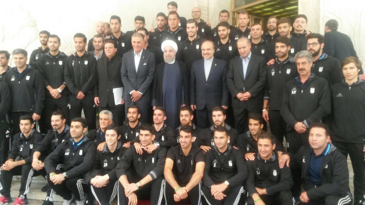 کی‌روش و اعضای تیم ملی فوتبال به دیدار روحانی رفتند + عکس