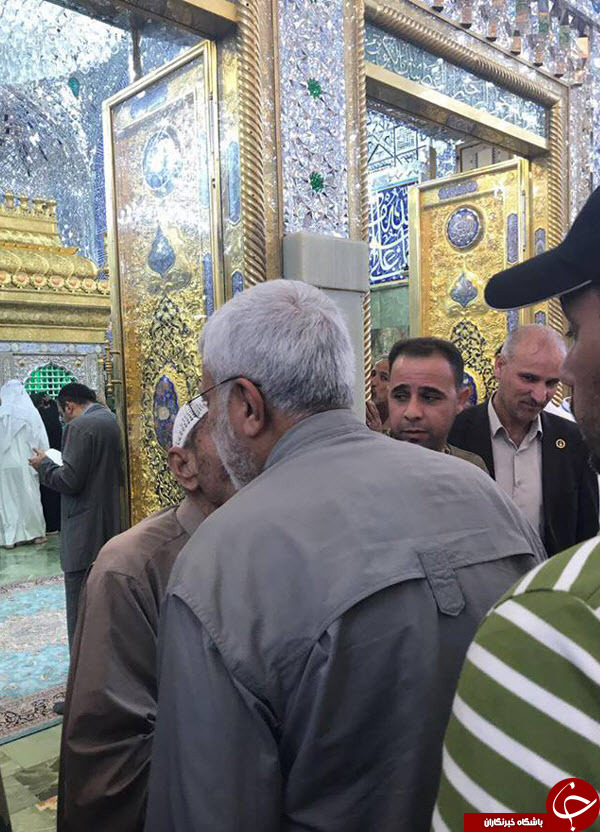 استقبال زائران از فرمانده ارشد حشد الشعبی در حرم امیر المومنین (ع) +تصاویر