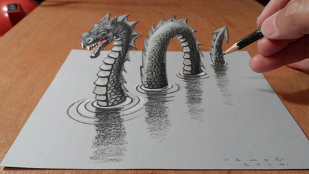 خلق نقاشی های سه بعدی شگفت انگیز با مداد