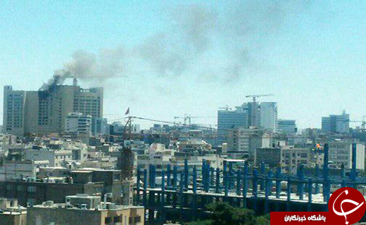 هتل ۲۰ طبقه در خیابان امام رضا (ع) مشهد طعمه حرق شد+تصاویر