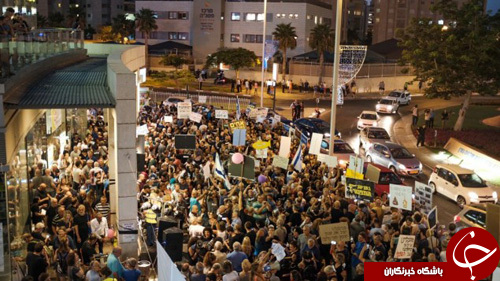 تظاهرات گسترده علیه نتانیاهو در اراضی اشغالی+ تصاویر