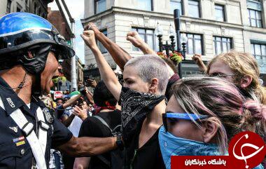 پلیس آمریکا معترضان به نژادپرستی را با باتوم و تجهیزات ضدشورش سرکوب کرد+ تصاویر