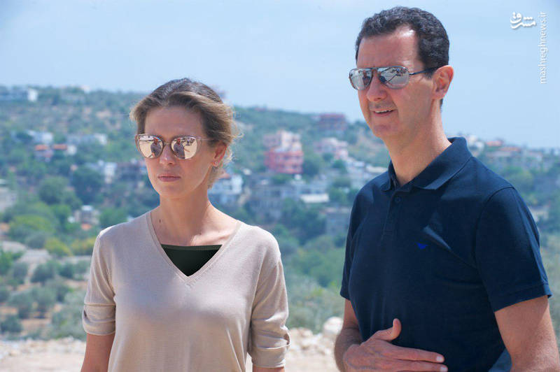 بشار اسد و همسرش در شهر ساحلی طرطوس +عکس