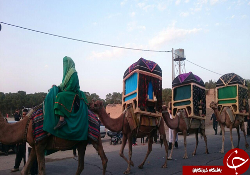 مراسم نمادین ورود شبه قافله امام حسین(ع) به کربلا در نوش آباد اجراشد+تصاویر